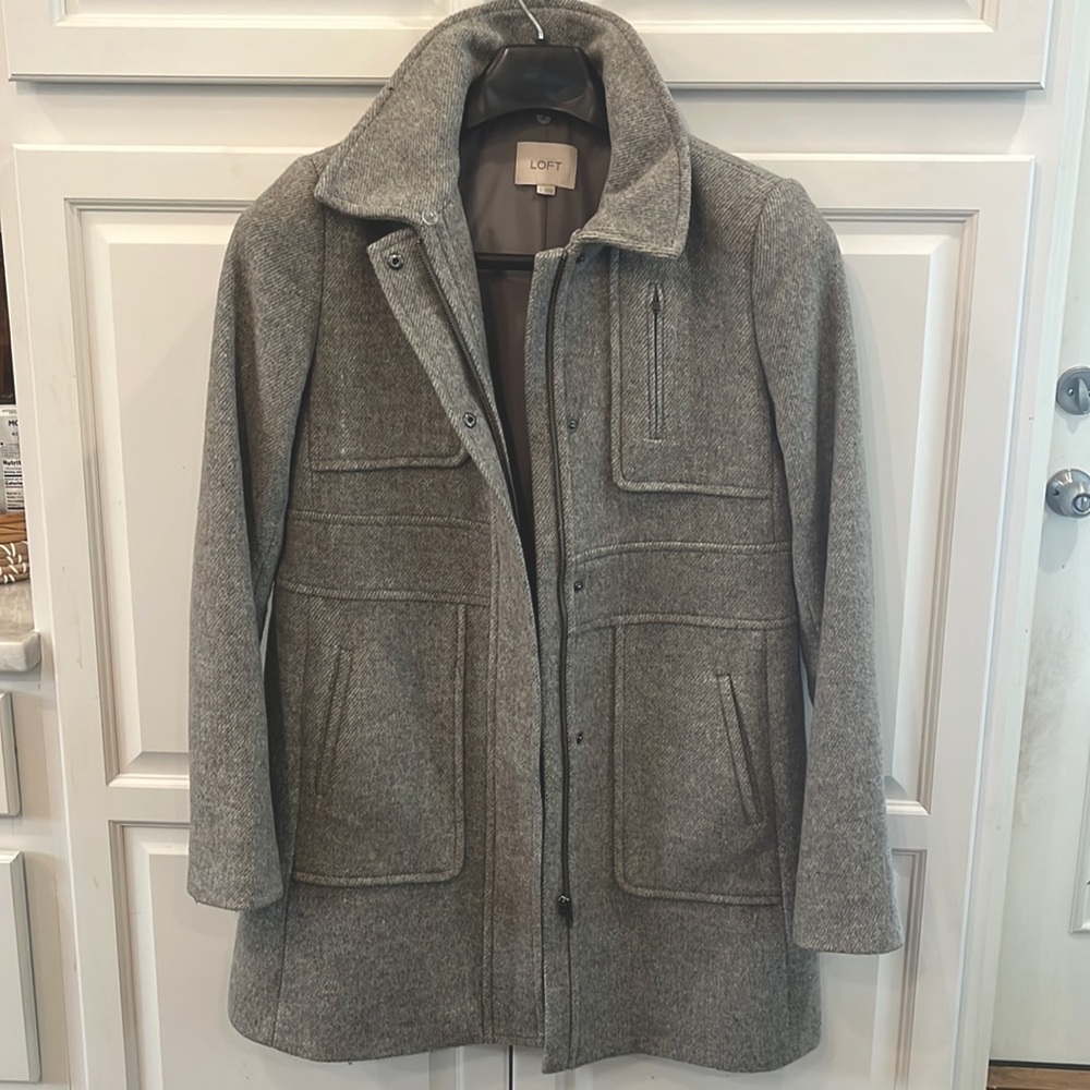 Loft Grey Mid-Length Coat